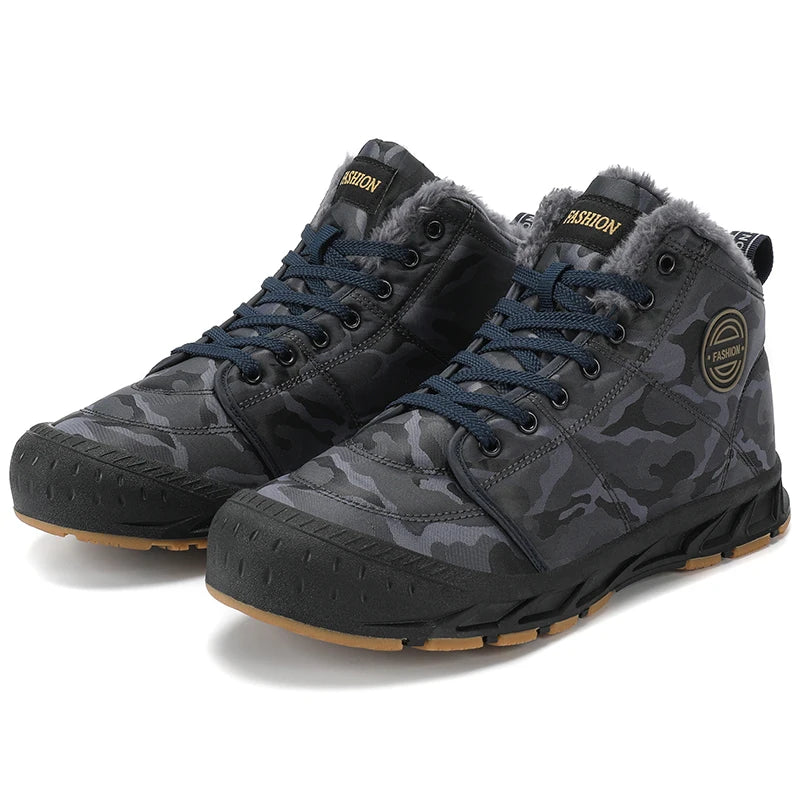 Bota Masculina de Inverno Antiderrapante com Forro Quente Leve e Minimalista – (Promoção de Inverno 2025)