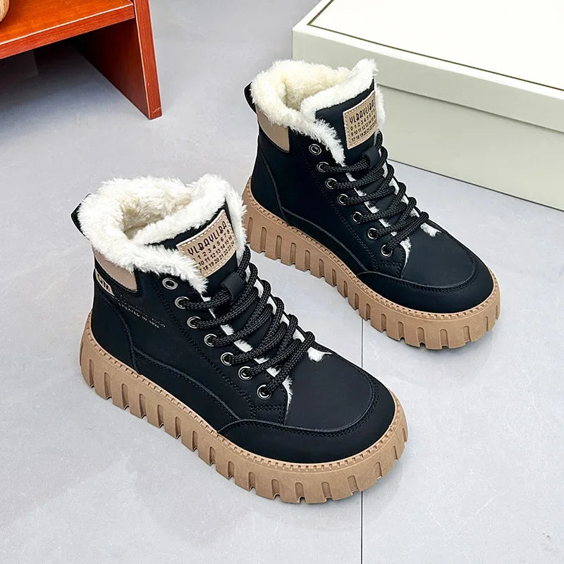 Bota Feminina de Inverno com Plataforma Forro Confortável Estilo Esportivo Casual – (Promoção de Inverno 2025)