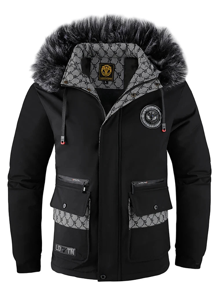 Casaco Masculino com Capuz Impermeável Acolchoado - (Promoção de Inverno 2025)