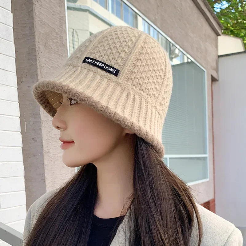 Chapéu Feminino de Lã Estilo Coreano com Visual Retrô – (Promoção de Inverno 2025)