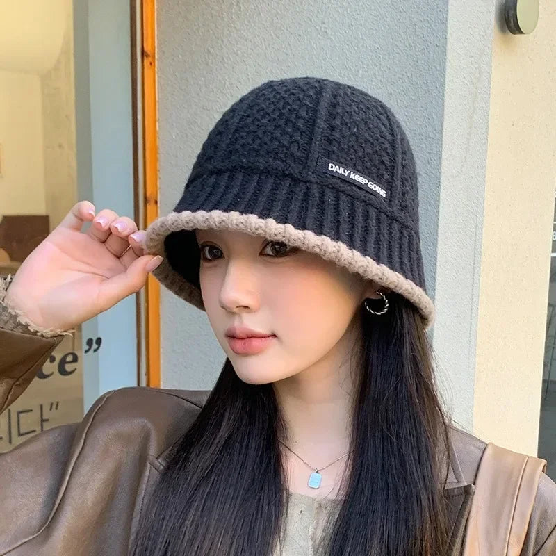 Chapéu Feminino de Lã Estilo Coreano com Visual Retrô – (Promoção de Inverno 2025)