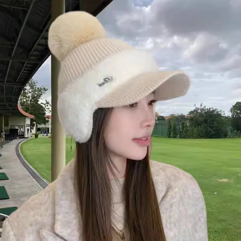 Boné Feminino de Lã com Forro Quente e Design Windproof – (Promoção de Inverno 2025)