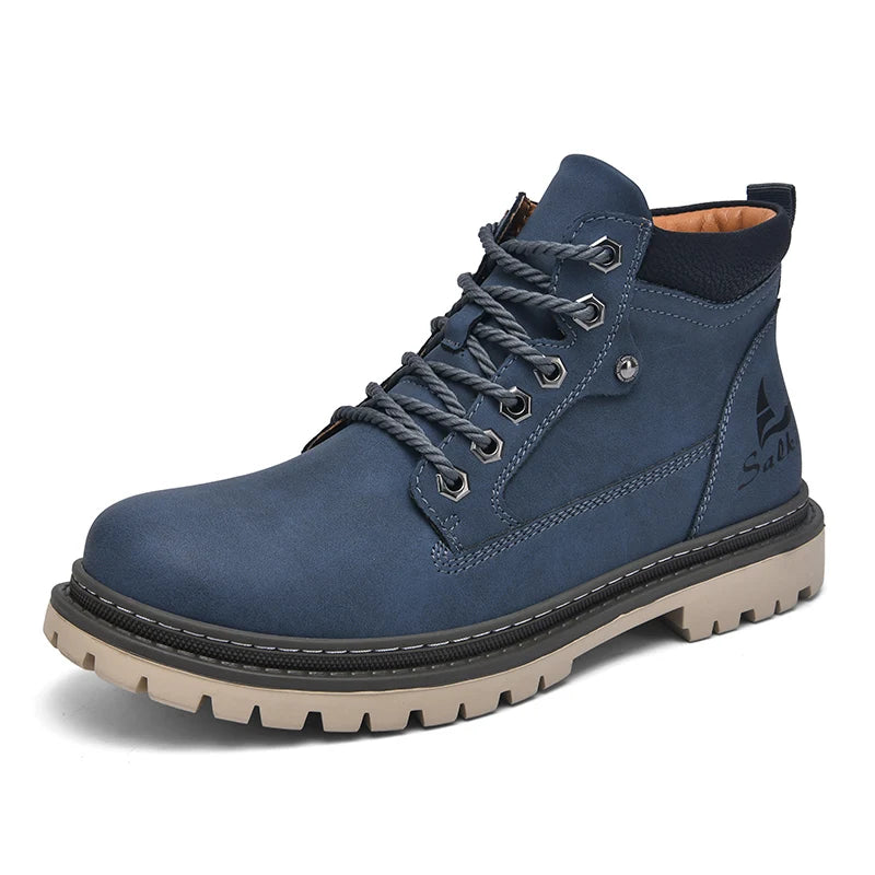Bota Masculina de Cano Alto para Trilhas com Design Artesanal Solado Antiderrapante – (Promoção de Inverno 2025)