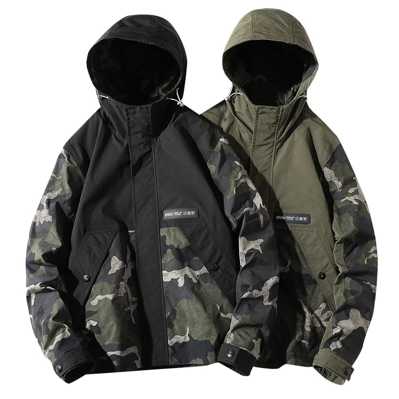 Jaqueta Masculina Bomber Militar com Capuz Corta-Vento – (Promoção de Inverno 2025)