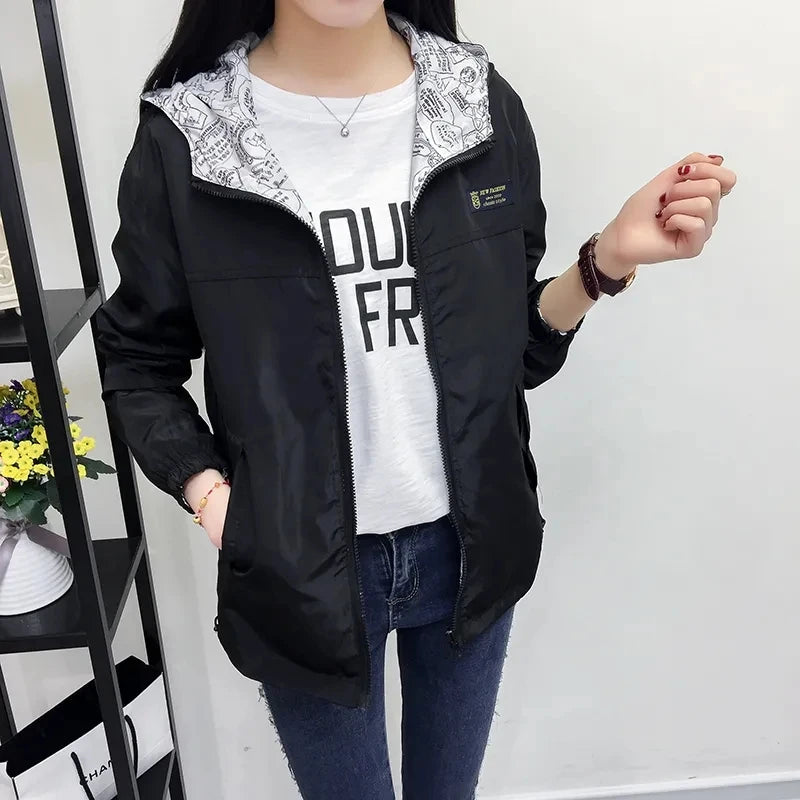 Casaco Feminino Reversível com Capuz (Promoção de Inverno 2025)