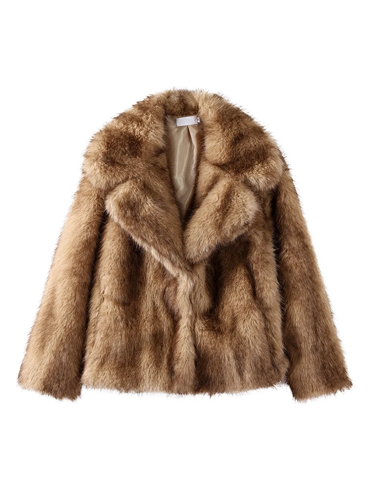 Casaco Feminino Elegante com Lapela Forro Peluciado Manga Longa Vintage – (Promoção de Inverno 2025)