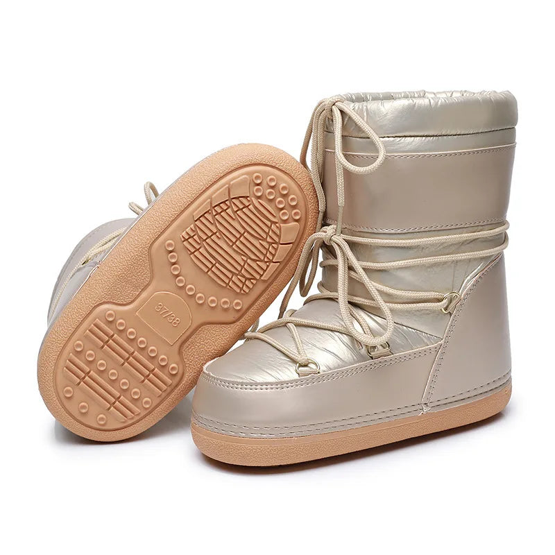 Bota Feminina Impermeável com Cano Curto e Solado Antiderrapante Estilo Moderno Conforto Térmico – (Promoção de Inverno 2025)