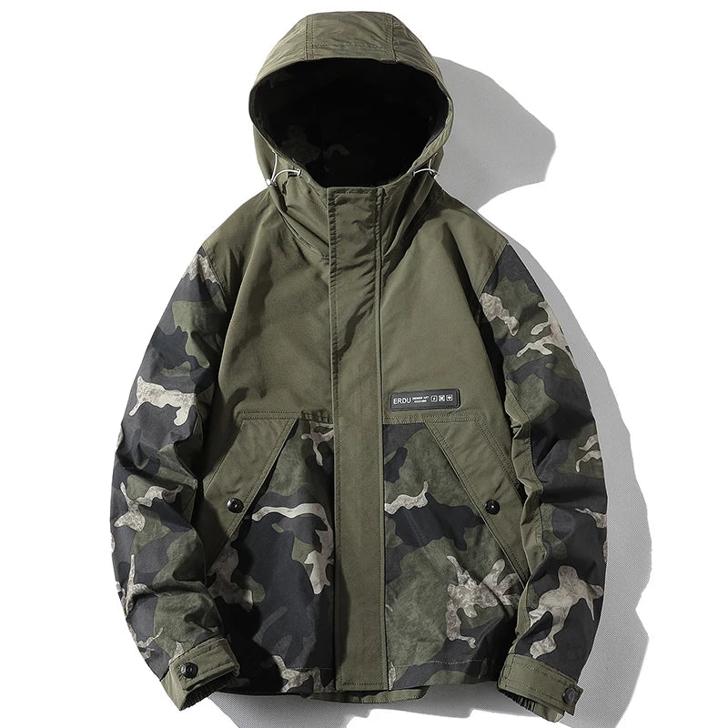 Jaqueta Masculina Bomber Militar com Capuz Corta-Vento – (Promoção de Inverno 2025)