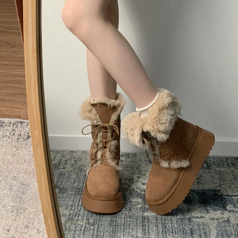 Bota Feminina Retrô com Solado Grosso Estilo Elegante Antiderrapante – (Promoção de Inverno 2025)