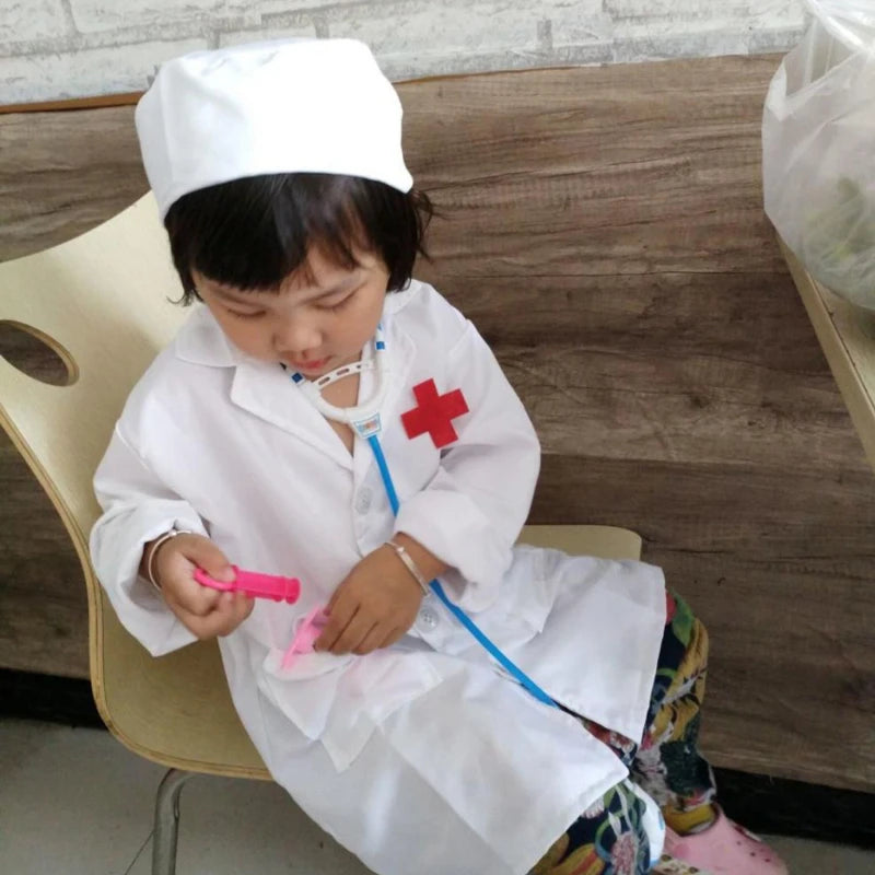 Fantasia Infantil de Médico e Enfermeira – Roupinha Unissex para Brincar de Profissões