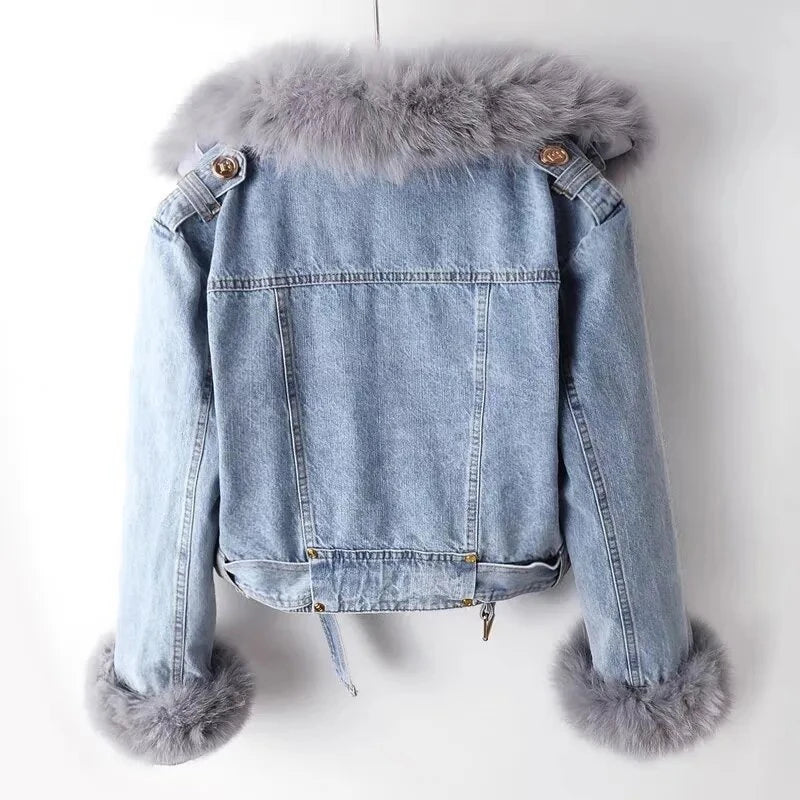 Jaqueta Jeans Feminina Curta com Forro – (Promoção de Inverno 2025)