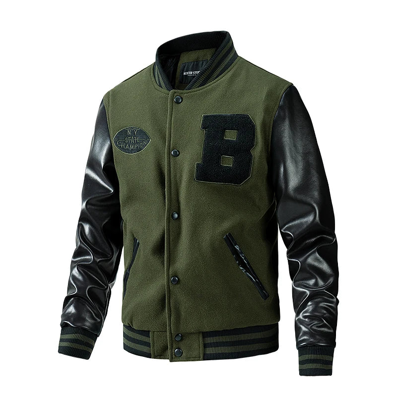Jaqueta Masculina Baseball Larga Estilo Casual - (Promoção de Inverno 2025)