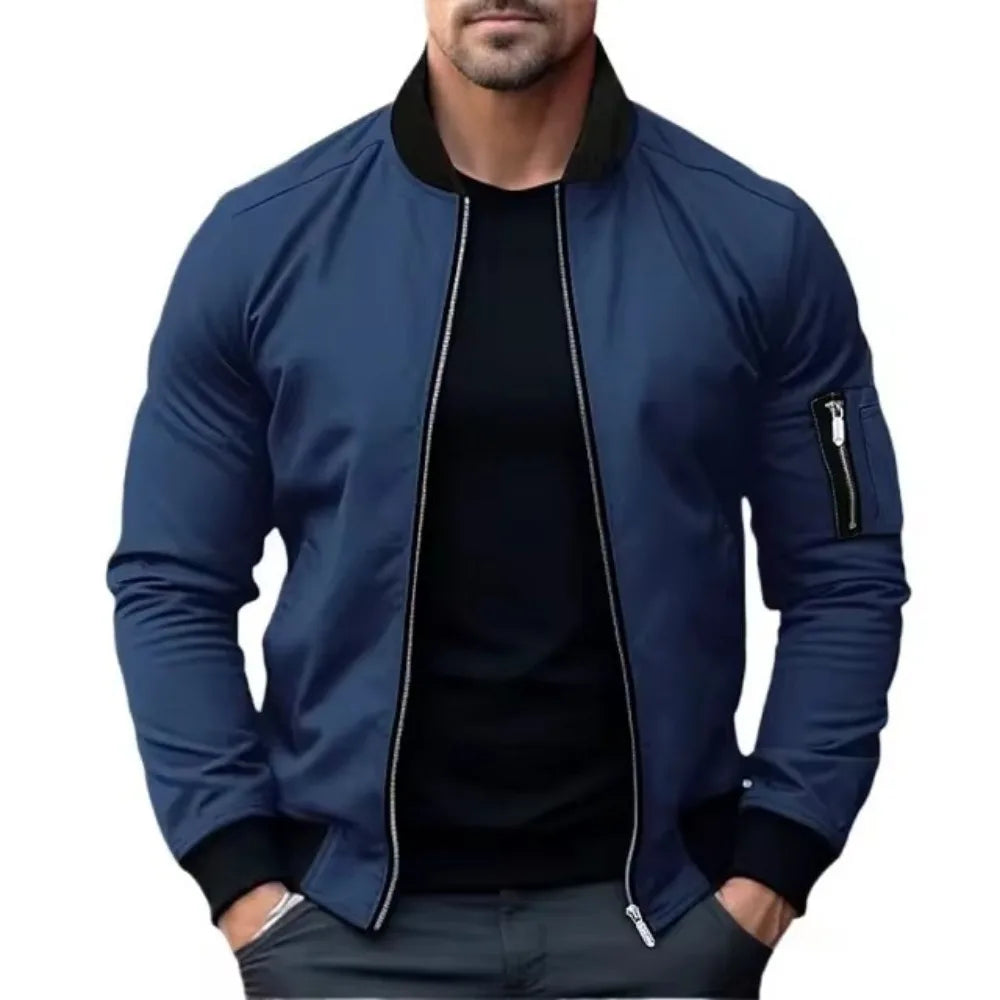 Jaqueta Masculina Bomber com Zíper Estilo Streetwear Elegante – (Promoção de Inverno 2025)