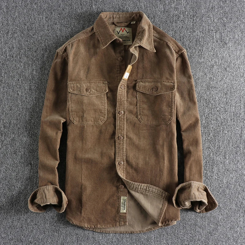 Jaqueta Masculina de Veludo Cotelê Vintage (Promoção de Inverno 2025)