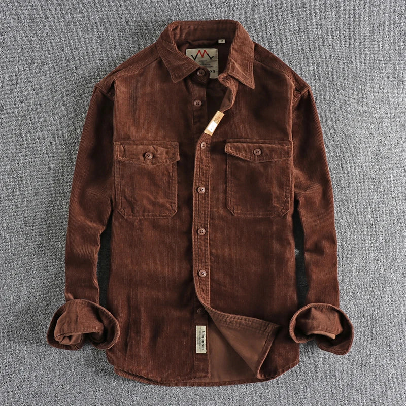 Jaqueta Masculina de Veludo Cotelê Vintage (Promoção de Inverno 2025)