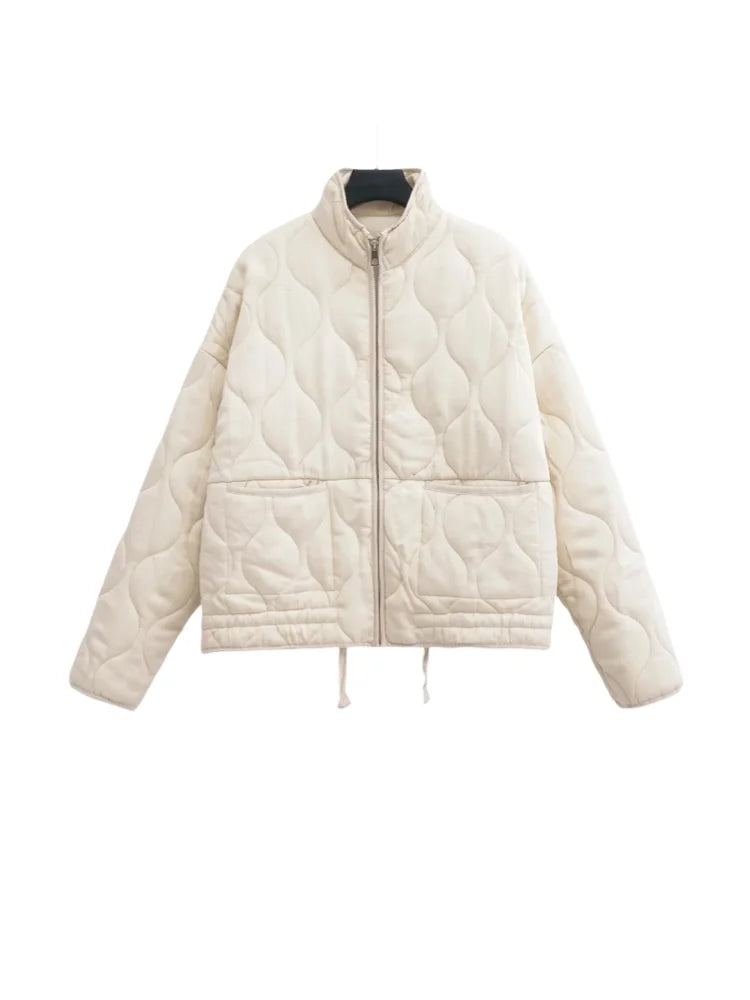 Jaqueta Feminina com Gola Alta Mangas Longas Design Leve e Versátil – (Promoção de Inverno 2025)