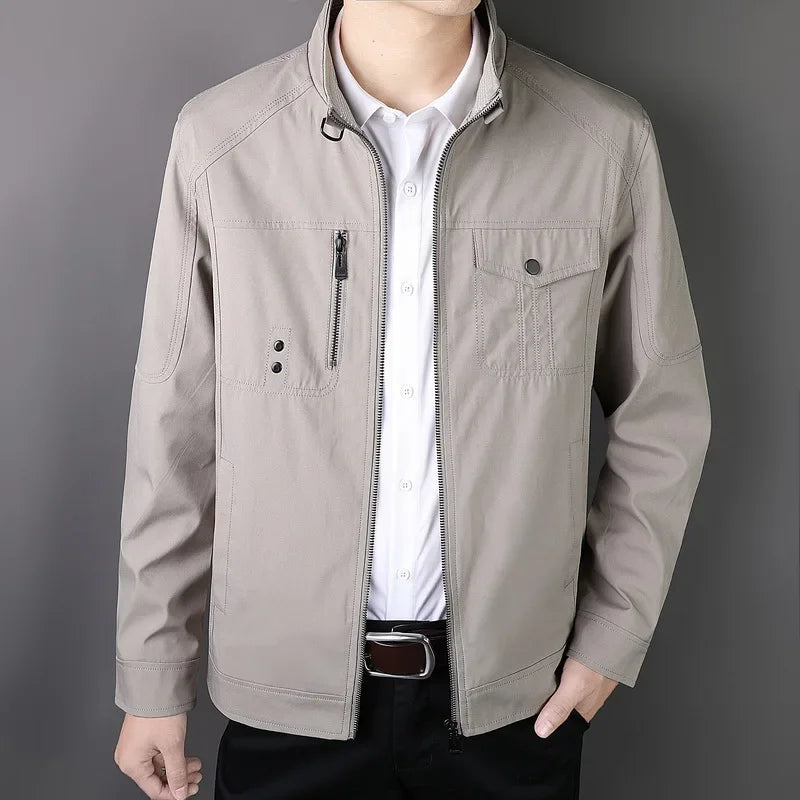 Jaqueta Bomber Masculina Slim Casual com Zíper e Gola Estilo Baseball – (Promoção de Inverno 2025)