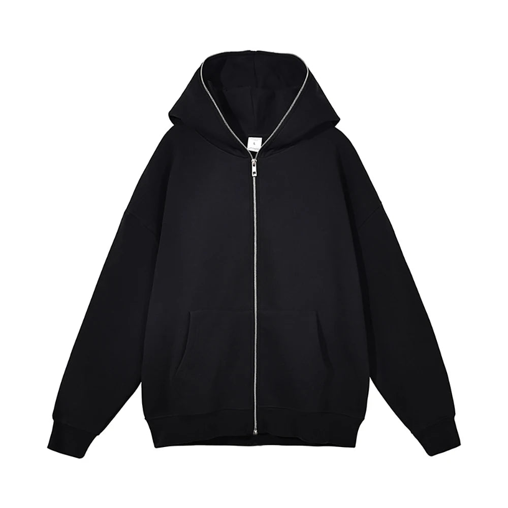 Jaqueta Masculina Moletom com Capuz Retrô e Zíper (Promoção de Inverno 2025)