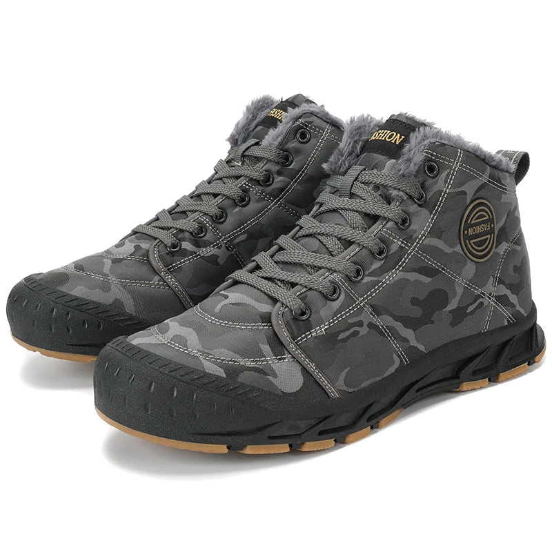 Bota Masculina de Inverno Antiderrapante com Forro Quente Leve e Minimalista – (Promoção de Inverno 2025)