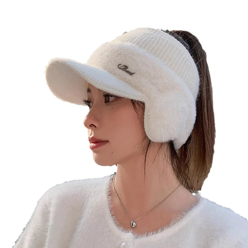 Boné Feminino de Lã com Forro Quente e Design Windproof – (Promoção de Inverno 2025)