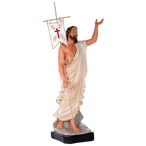 Cristo Ressuscitado imagem gesso pintada à mão Arte Barsanti