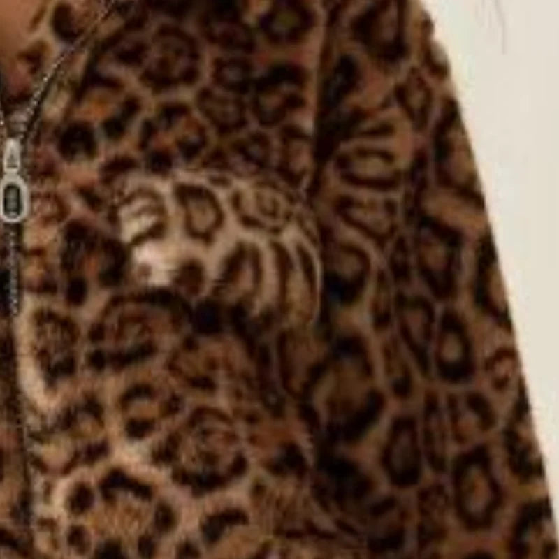 Jaqueta Feminina Estampada Forro Peluciado Fechamento em Zíper – (Promoção de Inverno 2025)