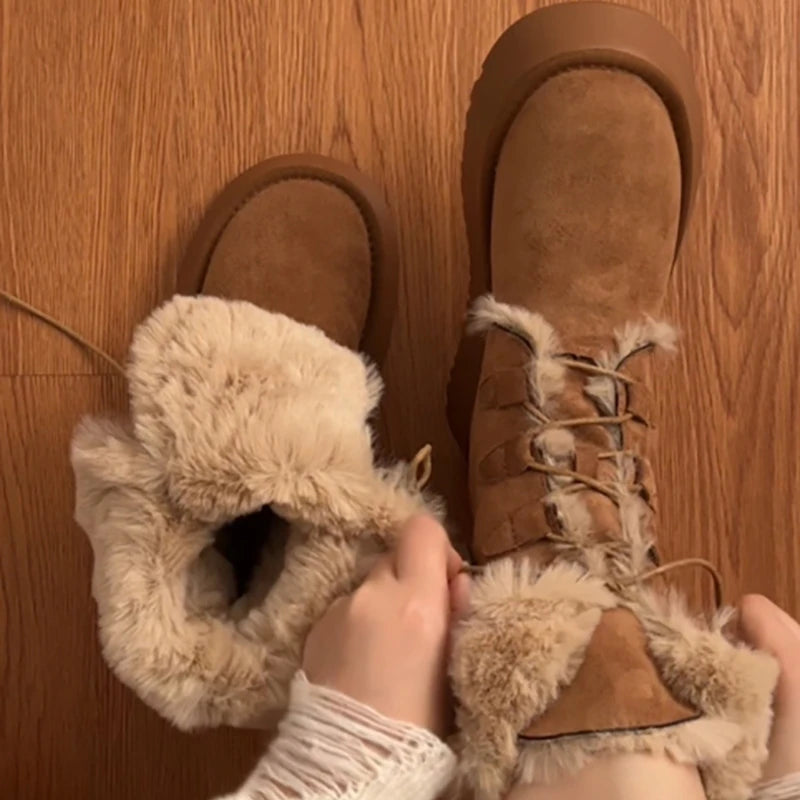 Bota Feminina Retrô com Solado Grosso Estilo Elegante Antiderrapante – (Promoção de Inverno 2025)