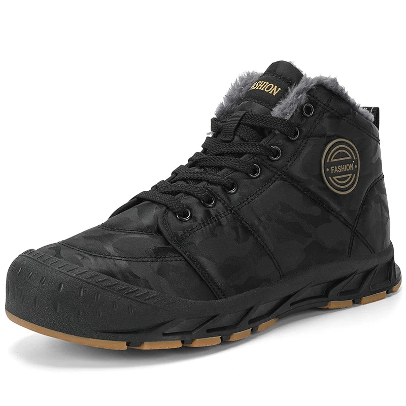 Bota Masculina de Inverno Antiderrapante com Forro Quente Leve e Minimalista – (Promoção de Inverno 2025)