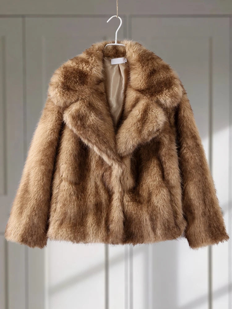 Casaco Feminino Elegante com Lapela Forro Peluciado Manga Longa Vintage – (Promoção de Inverno 2025)