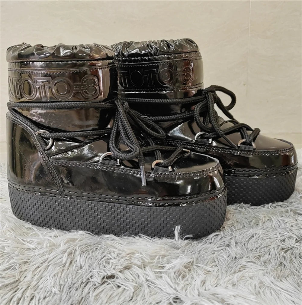 Bota Plataforma Feminina Cano Curto Impermeável Conforto e Estilo Para o Inverno – (Promoção de Inverno 2025)