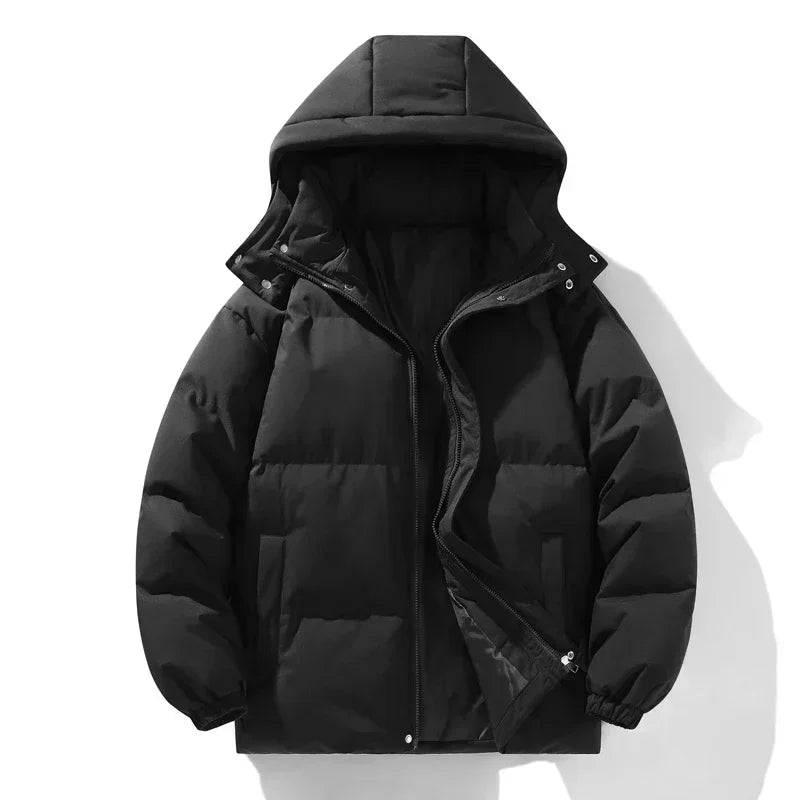 Jaqueta Masculina Para Inverno Térmica com Capuz Removível Acabamento Impermeável – (Promoção de Inverno 2025)