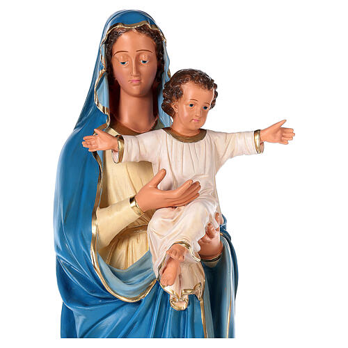 Imagem Virgem com o Menino gesso corado à mão Arte Barsanti