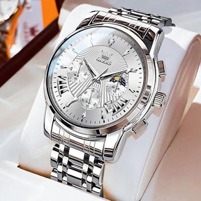 Relógio Masculino Olevs Saint Laurent Silver