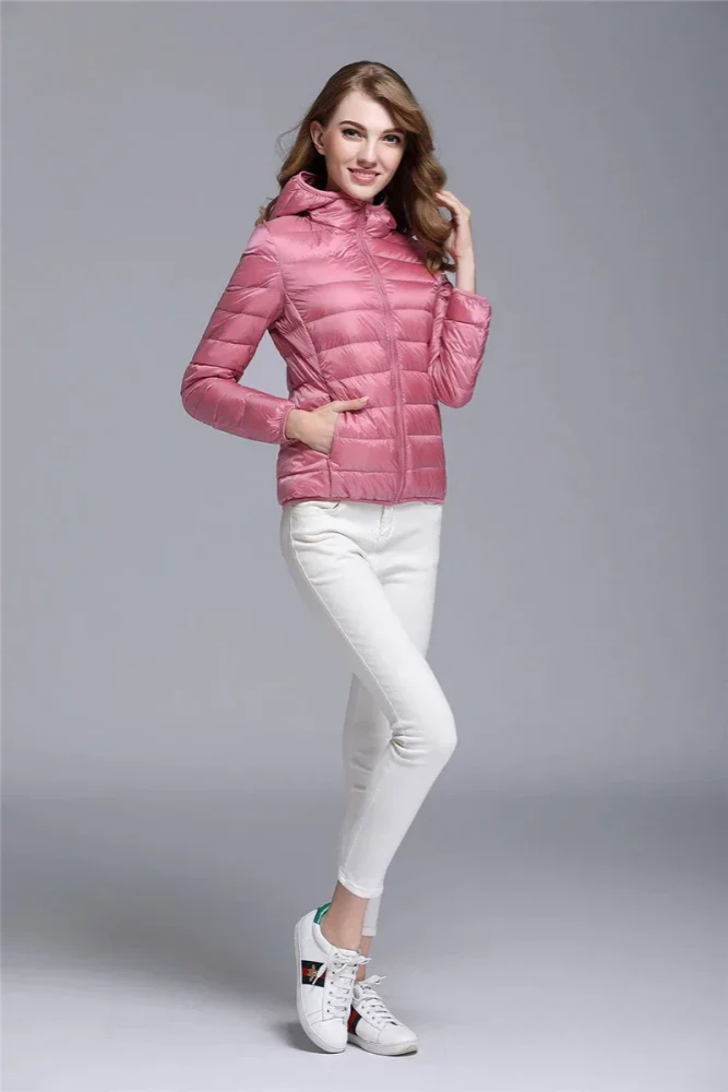 Jaqueta Puffer Feminina Básica com Capuz Annabele
