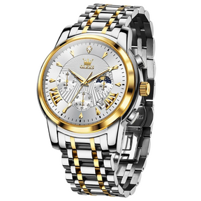 Relógio Masculino Olevs Saint Laurent Gold