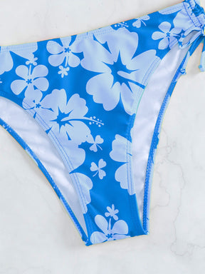 Biquíni Floral Halter Com Laços