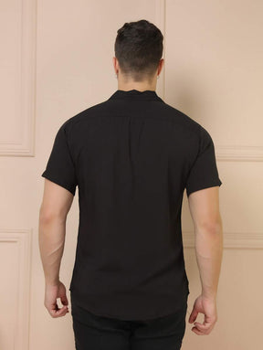 Camisa Social Masculino Manga Curta De Botão Lisa