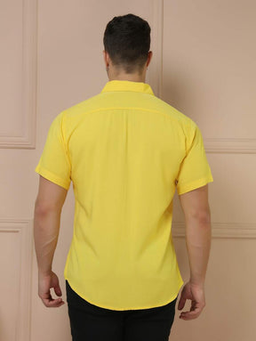 Camisa Social Masculino Manga Curta De Botão Lisa