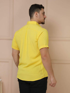 Camisa Social Masculino Manga Curta De Botão Lisa