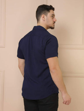 Camisa Social Masculino Manga Curta De Botão Lisa