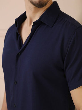 Camisa Social Masculino Manga Curta De Botão Lisa