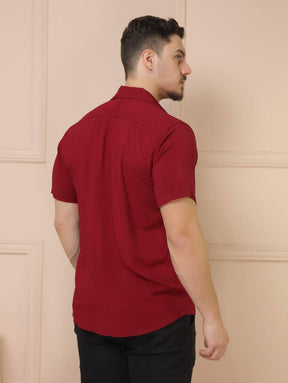 Camisa Social Masculino Manga Curta De Botão Lisa