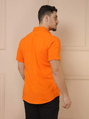 Camisa Social Masculino Manga Curta De Botão Lisa