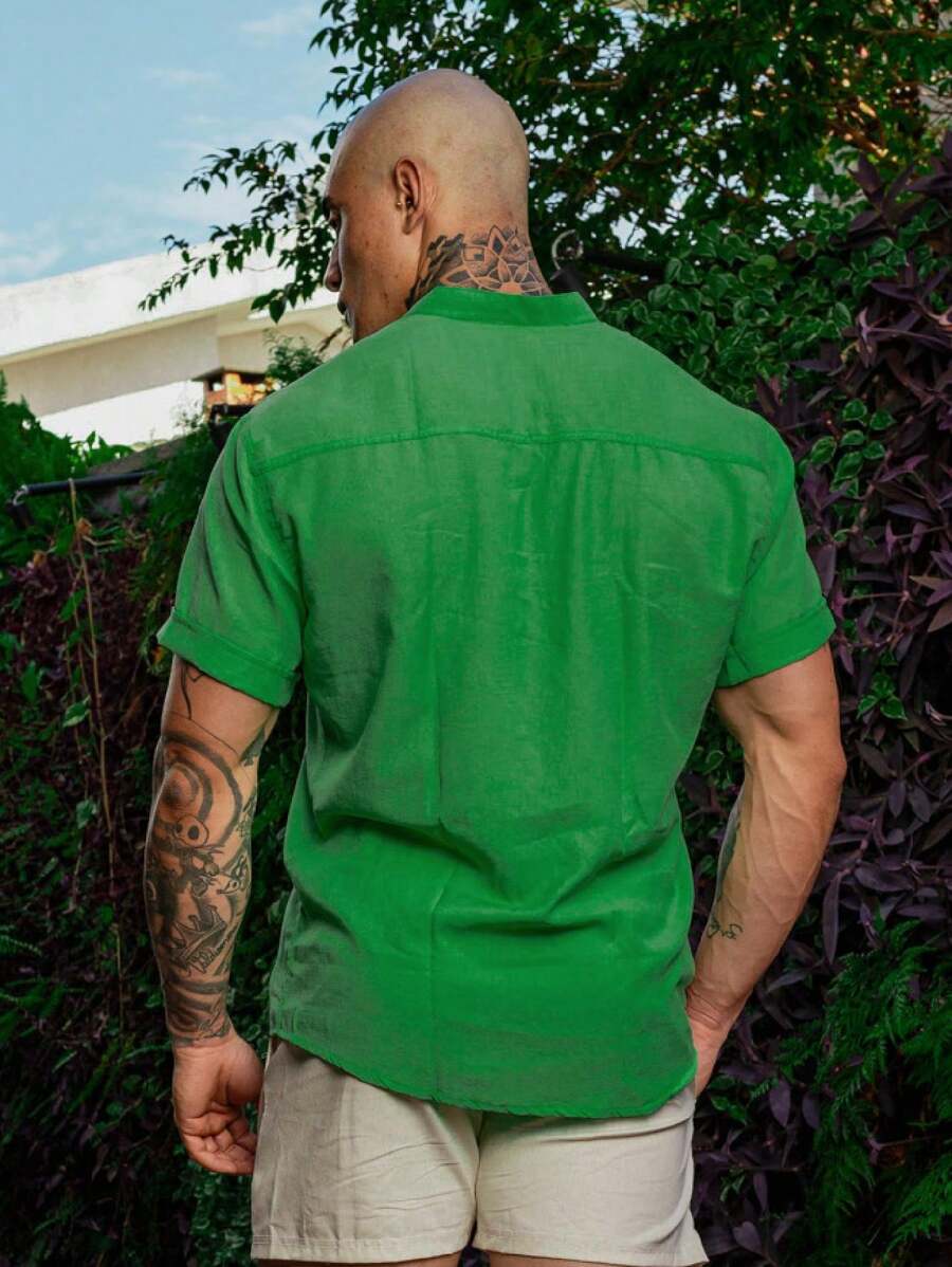 Camisa Masculina Manga Curta Gola Padre Qualidade Premium