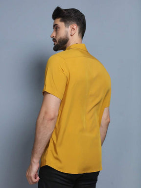 Camisa Social Masculino Manga Curta De Botão Lisa