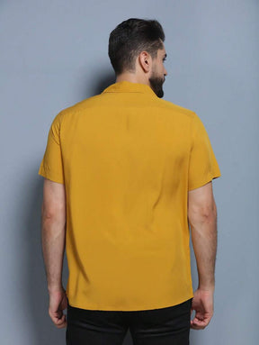Camisa Social Masculino Manga Curta De Botão Lisa