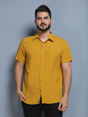 Camisa Social Masculino Manga Curta De Botão Lisa
