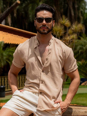 Camisa Masculina Manga Curta Gola Padre Qualidade Premium