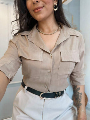 Camisa Social Feminina Manga Longa