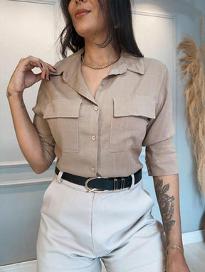 Camisa Social Feminina Manga Longa